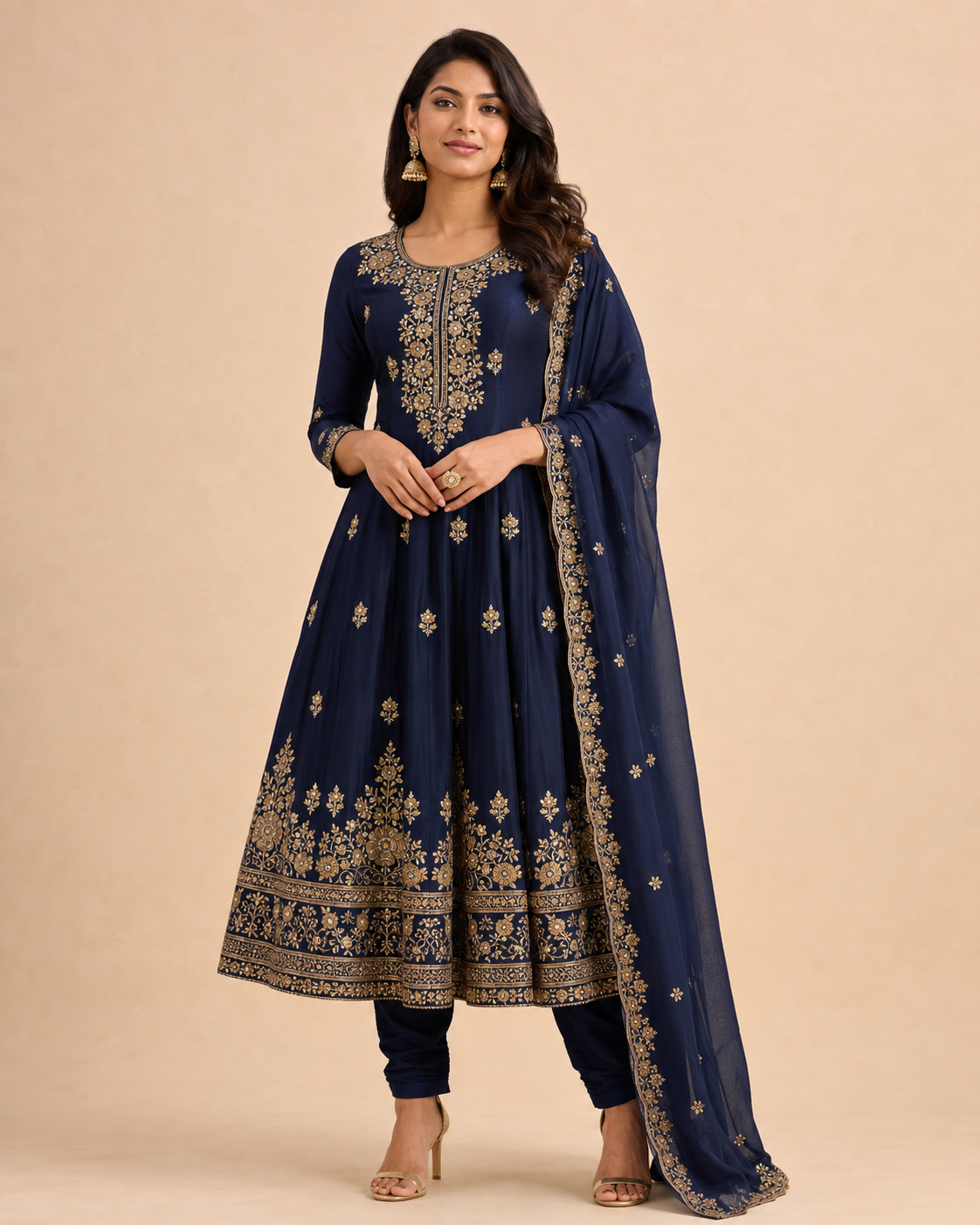 Embroidered Anarkali Set